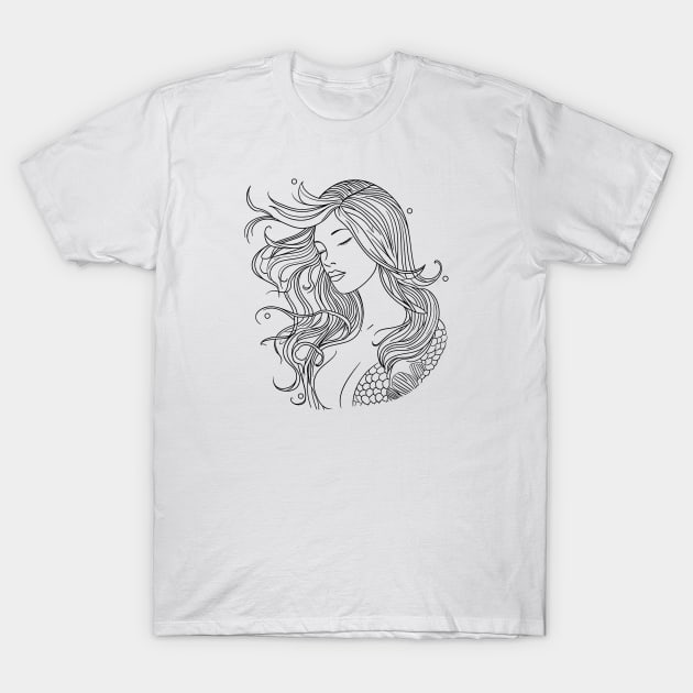 Dark mermaid lines T-Shirt by stkUA